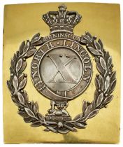 AN OFFICER'S SHOULDER BELT PLATE TO THE 10TH NORTH LINCOLNSHIRE REGIMENT,