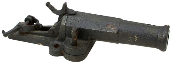 A LARGE BORE PINFIRE ALARM OR POACHER'S TRAP GUN,