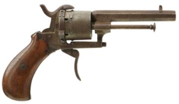 A 7MM CALIBRE SIX-SHOT GERMAN PINFIRE REVOLVER,