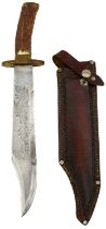 A BRAZILLIAN COMMEMORATIVE MATTO GROSSO BOWIE KNIFE,