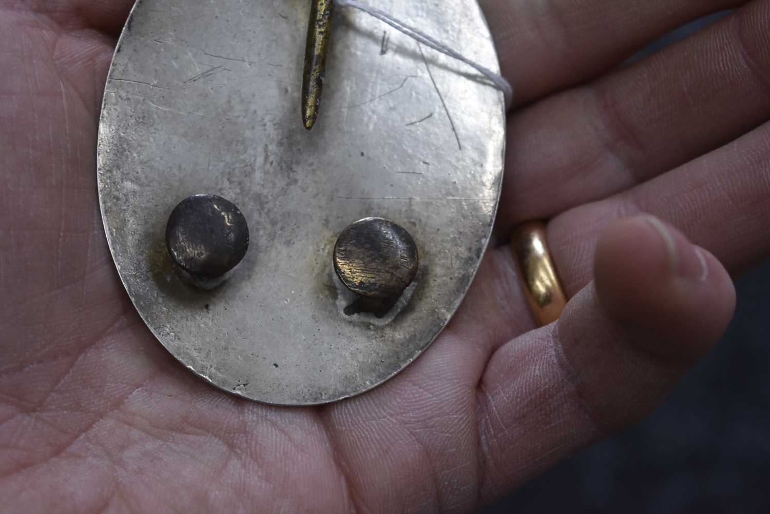 A GEORGIAN OFFICER'S SILVER SHOULDER BELT PLATE TO THE LOYAL HAVERFORDWEST INFANTRY VOLUNTEERS, - Image 2 of 6