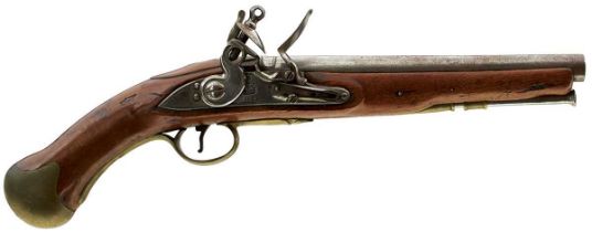 A .570 CALIBRE REGULATION SHORTENED FLINTLOCK SEA SERVICE PISTOL,