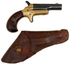A SCARCE COLT 3RD MODEL THUER DERINGER AND HOLSTER,