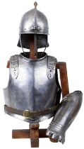 AN MID 17TH CENTURY ENGLISH CIVIL WAR PERIOD CAVALRY ARMOUR ENSEMBLE,