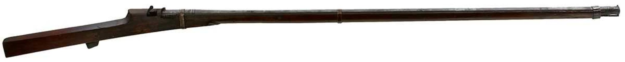 A 19TH CENTURY 25-BORE INDIAN MATCHLOCK LONGGUN,