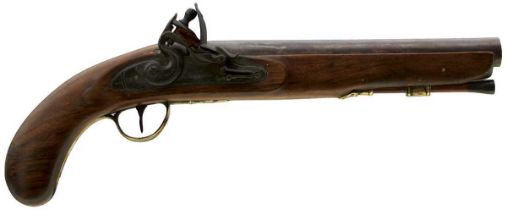 A .650 CALIBRE FLINTLOCK HOLSTER PISTOL,