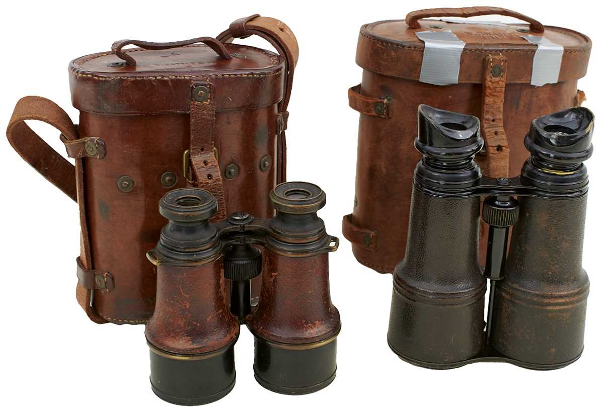 A CASED PAIR OF BRITISH MKV FIRST WORLD WAR BINOCULARS,