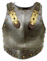 A 19TH CENTURY CUIRASSIER'S BREAST AND BACK PLATE ENSEMBLE,