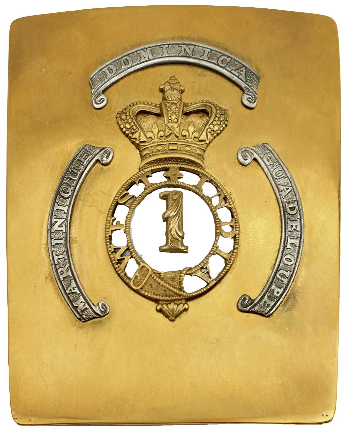 AN OFFICER'S SHOULDER BELT PLATE TO THE 1ST WEST INDIA REGIMENT,