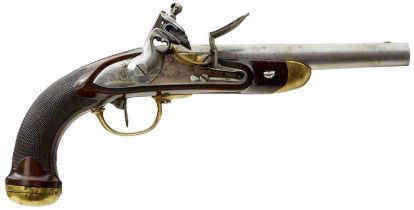 A .650 CALIBRE FRENCH FLINTLOCK OFFICER'S MODEL 1816 SERVICE PISTOL,