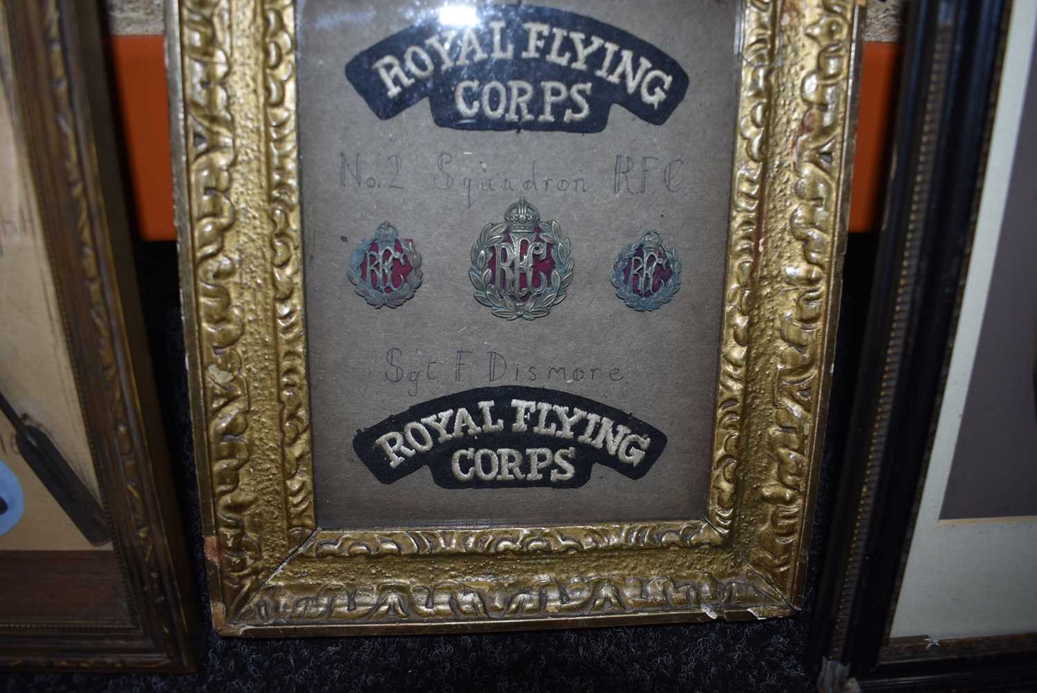 A COLLECTION OF FRAMED AND GLAZED ROYAL FLYING CORPS INSIGNIA, - Image 4 of 7