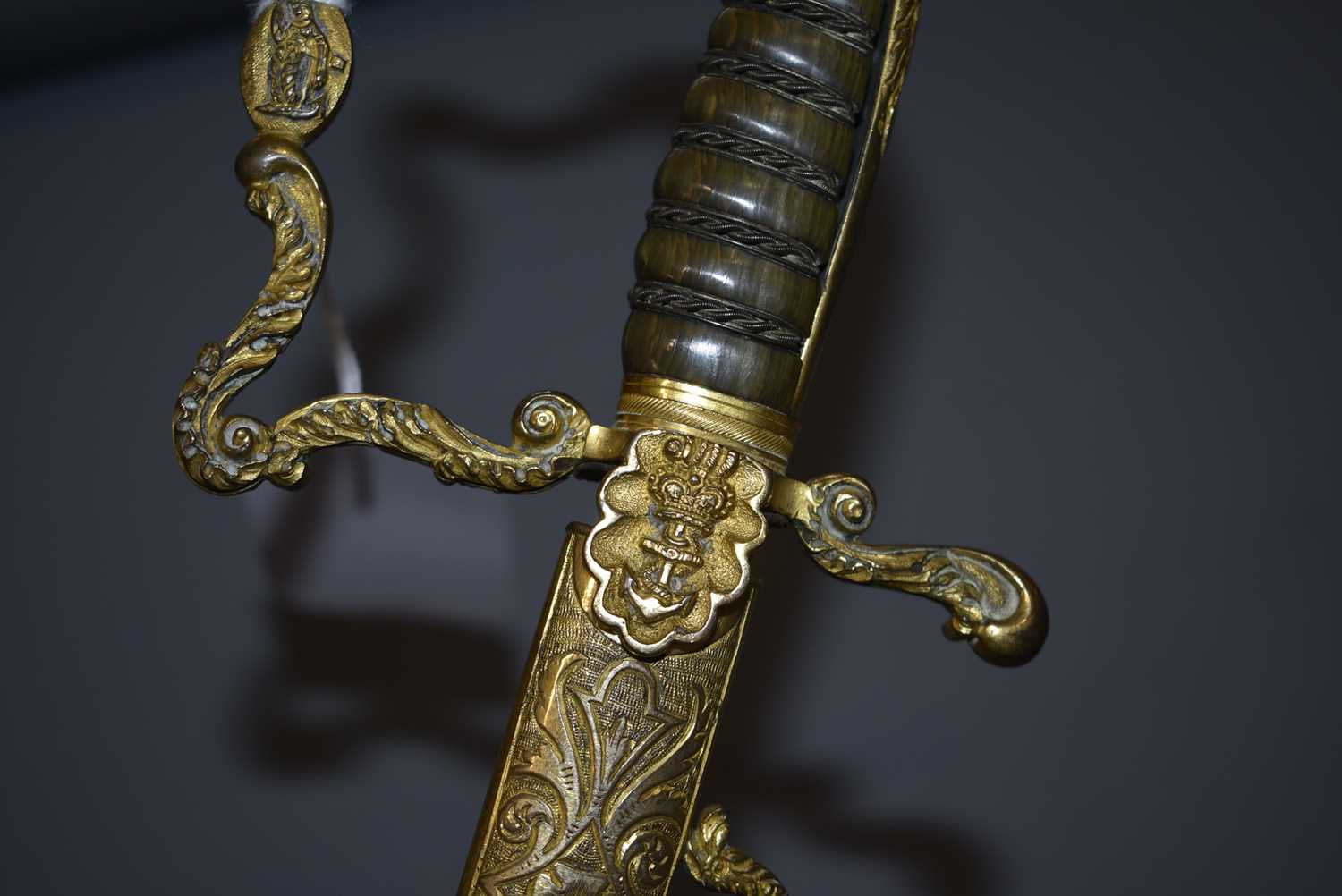 AN ORNATELY MOUNTED GEORGIAN NAVAL OFFICER'S SWORD, - Image 8 of 18