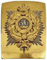AN OFFICER'S SHOULDER BELT PLATE TO THE 36TH REGIMENT OF FOOT (HEREFORDSHIRE),