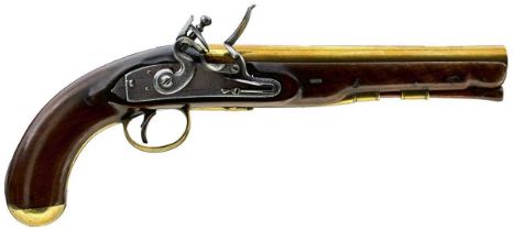 A 20-BORE FLINTLOCK ROYAL MAIL COACH PISTOL BY HARDING,