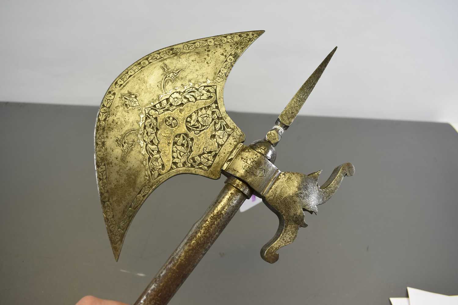 AN INDIAN TABAR OR AXE, - Image 4 of 9