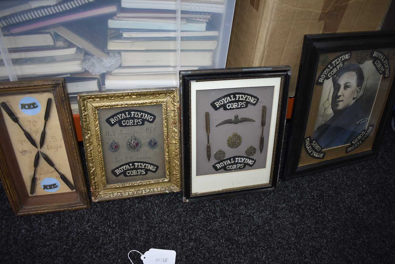 A COLLECTION OF FRAMED AND GLAZED ROYAL FLYING CORPS INSIGNIA, - Image 7 of 7