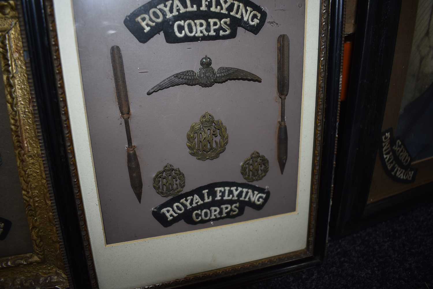 A COLLECTION OF FRAMED AND GLAZED ROYAL FLYING CORPS INSIGNIA, - Image 3 of 7