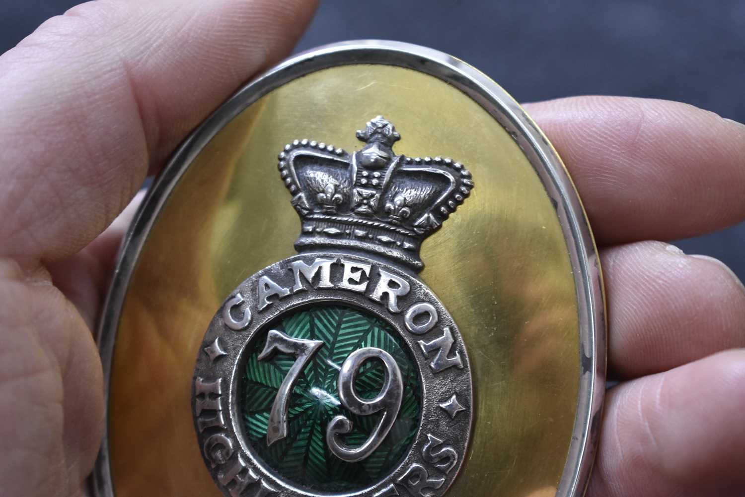 AN OFFICER'S SHOULDER BELT PLATE TO THE 79TH REGIMENT OF FOOT (CAMERON HIGHLANDERS), - Image 3 of 7