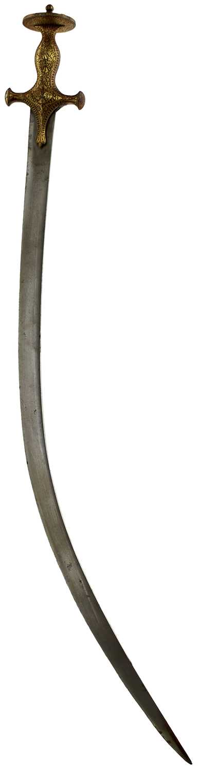 A 19TH CENTURY INDIAN TULWAR OR SWORD,