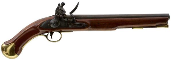 A SCARCE .570 EAST INDIA COMPANY FLINTLOCK LONG SEA SERVICE PISTOL,