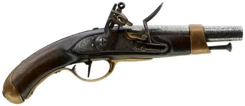 A .700 CALIBRE FRENCH FLINTLOCK NAVAL PITOL,