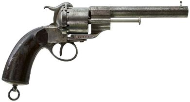 A 12MM SIX SHOT MODEL 1854 PINFIRE REVOLVER BY LEFAUCHEUX,