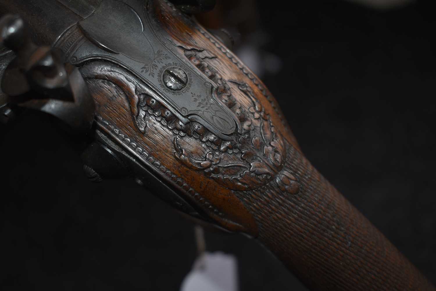A 22-BORE DOUBLE BARRELLED FLINTLOCK SPORTING GUN, - Image 6 of 12