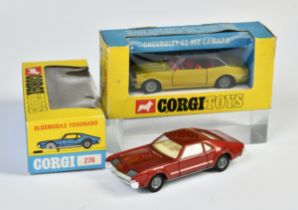 Corgi Toys, 276 Oldsmobile Tornado & 338 Chevrolet SS 350 Camaro, Great Britain, 1:43, box, C 1/1-