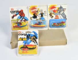 Box with 4 Corgi Junior Comic Cars, England, C 1
