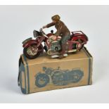 Tippco, motorcycle, Germany pw, 13 cm, tin, cw ok, box C 2, C 1-
