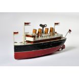 Bing, oceanliner, Germany ca. 1915, 37 cm, cw ok, tin, paint d.