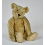 Steiff, bear, 60 cm, ca. 1920s, yellow, with buttom, expressive, very good condition