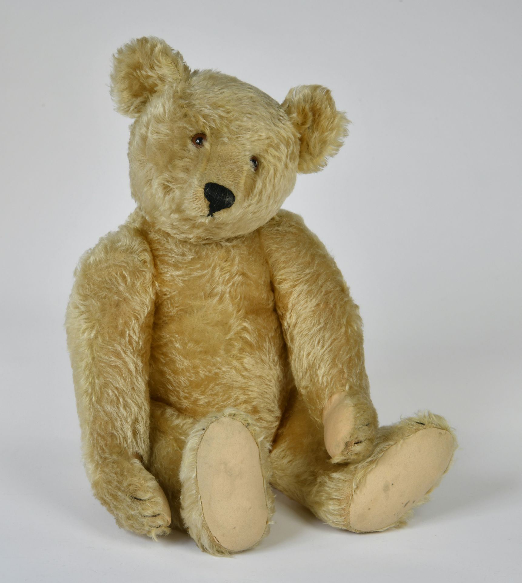 Steiff, bear, 60 cm, ca. 1920s, yellow, with buttom, expressive, very good condition