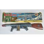MT Masudaya Modern Toys, Silver Eagle Space Gun, Japan, 60 cm, tin, paint d., function not