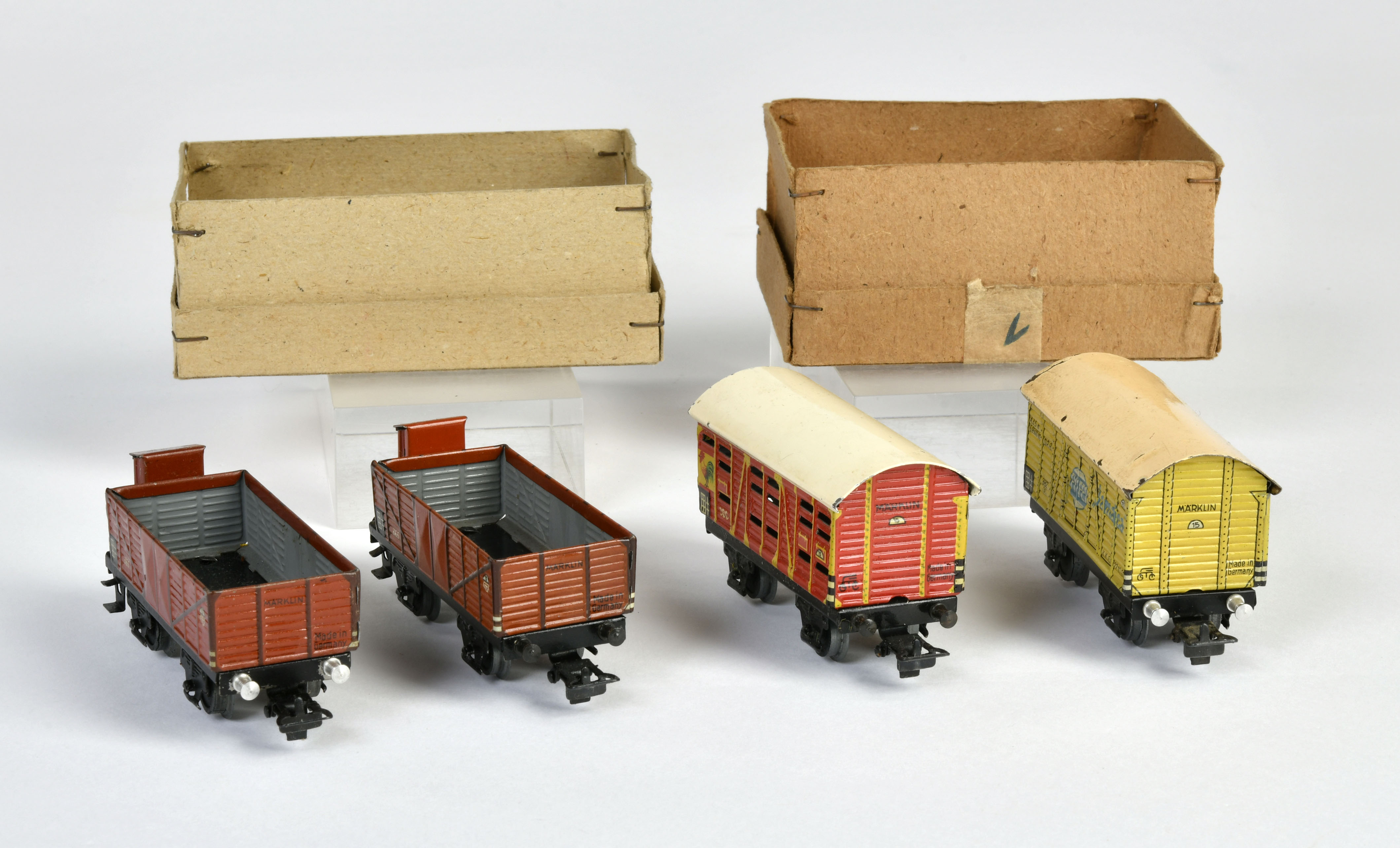 Märklin, 4 freight wagons, H0, tin, C 2/2+ - Image 2 of 2