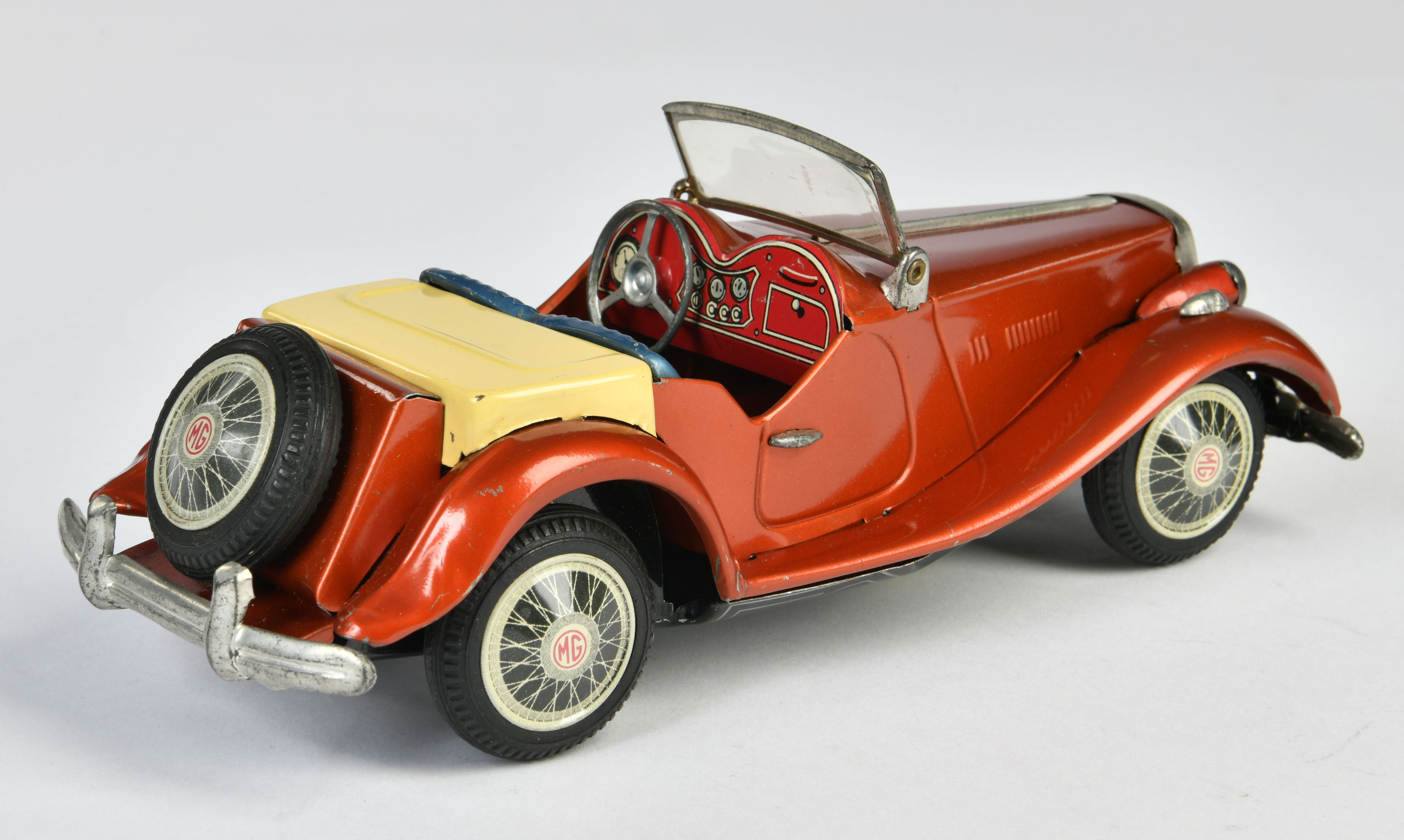 Bandai, MG Roadster, Japan, tin, 17,5 cm, friction ok, C 1-2 - Image 2 of 2