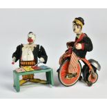 TPS, clown on cycle & musician clown, Japan, cw ok, paint d., C 2