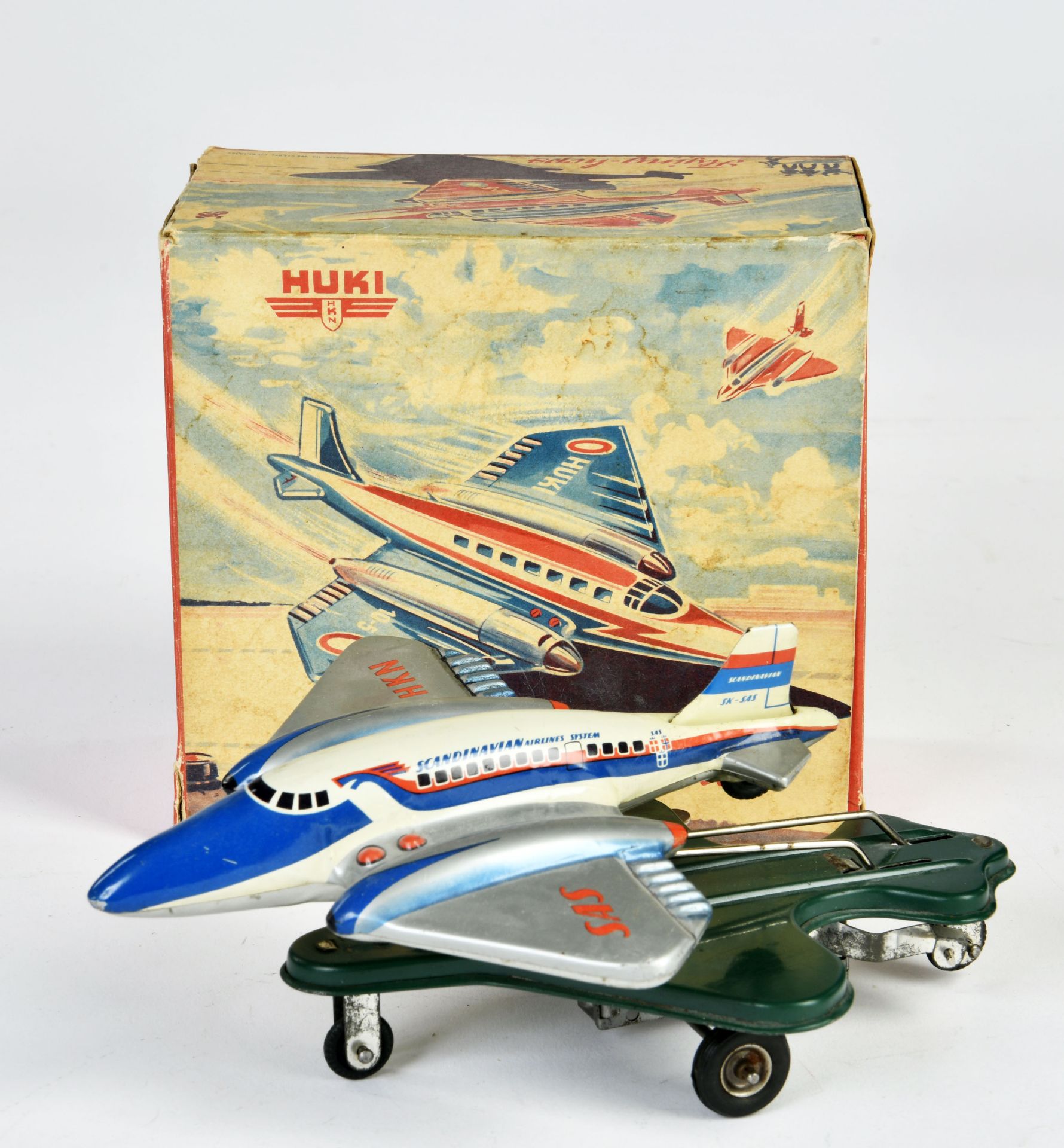 Huki, plane "Flying Hops", W.-Germany, 19 cm, tin, cw ok, box C 2+, C 1-2