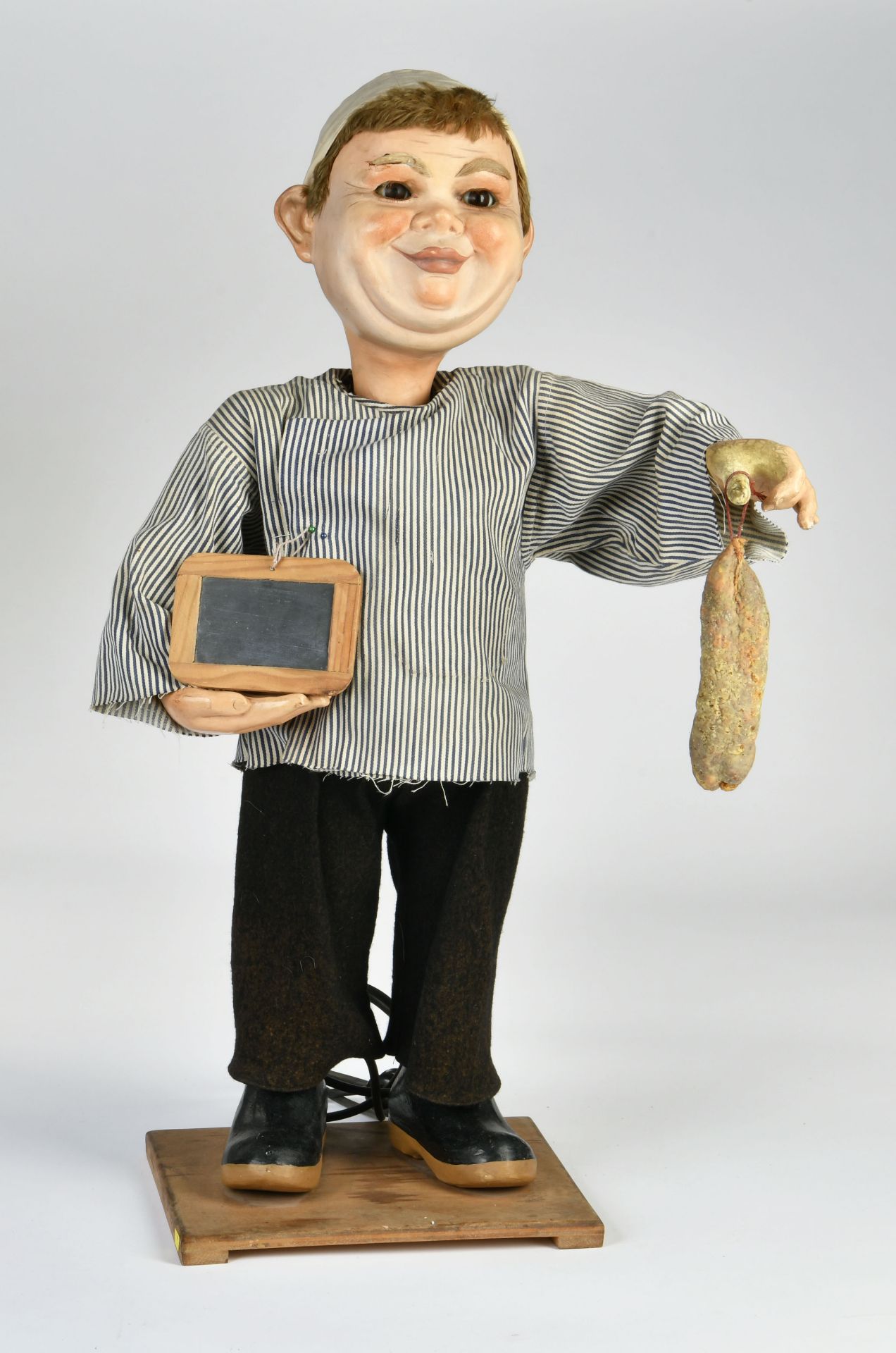 Advertising automaton "butcher", bobblehead with limber eyes, 78 cm, electric drive ok, one hand