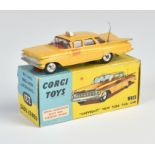 Corgi Toys, 221 Chevrolet, yellow, England, 1:43, diecast, box C 1, C 1