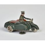 Tippco, police motorcycle with sidecar, Germany pw, 8 cm, tin, cw ok, paint d., C 2-