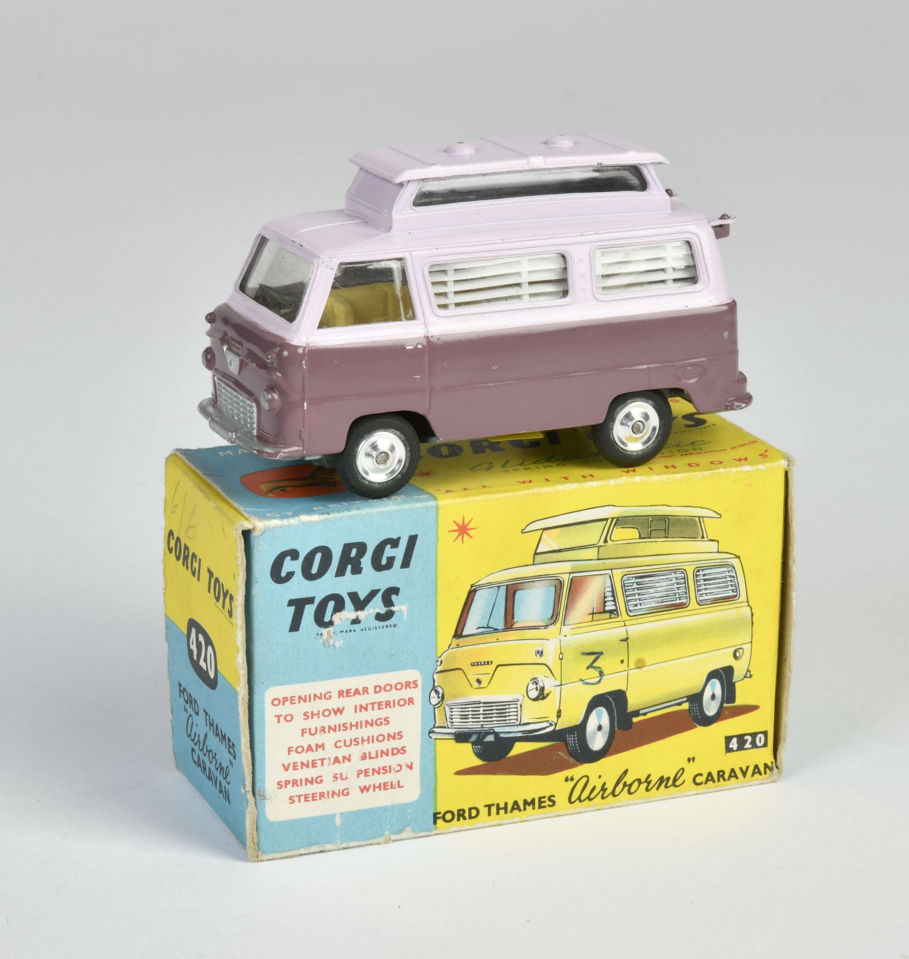 Corgi Toys, 420 Ford Thames, purple, England, 1:43, diecast box C 2, C 2