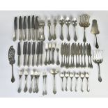 Cutlery, around 1900, very extensive, 800 silver, alltogether ca. 5300g fine silver, partly with