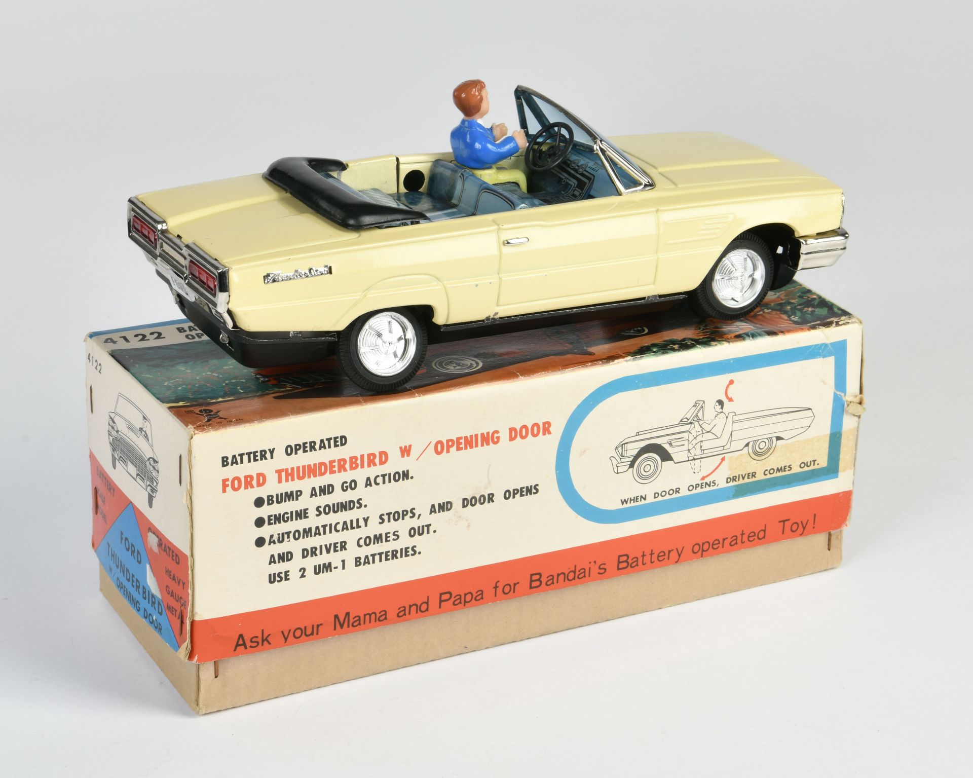 Bandai, Ford Thunderbird, Japan, 29 cm, tin, function ok, box C 1-2, C 1 - Image 2 of 2