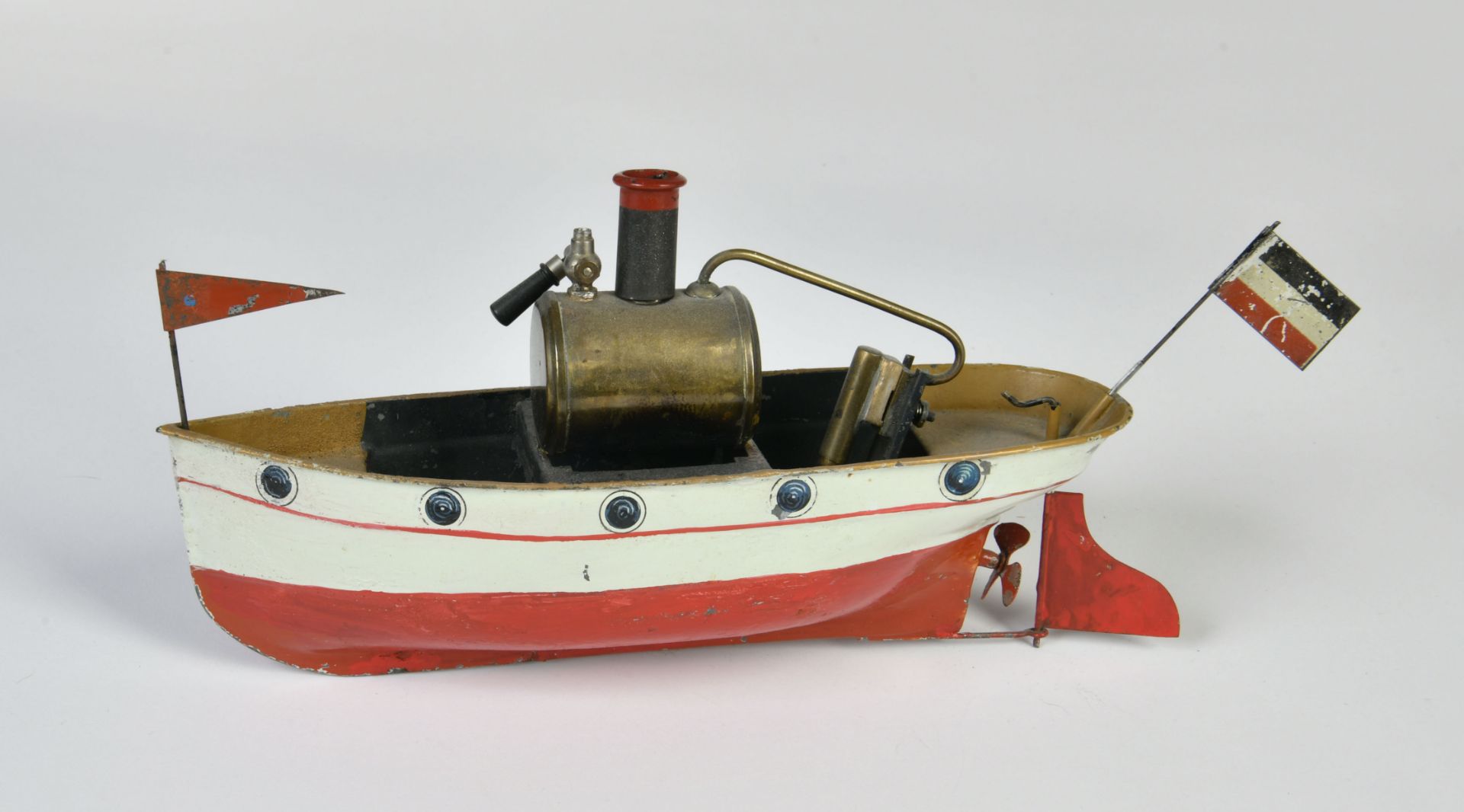 Steam ship, Germany pw, 26 cm, tin, repainted, please inspect