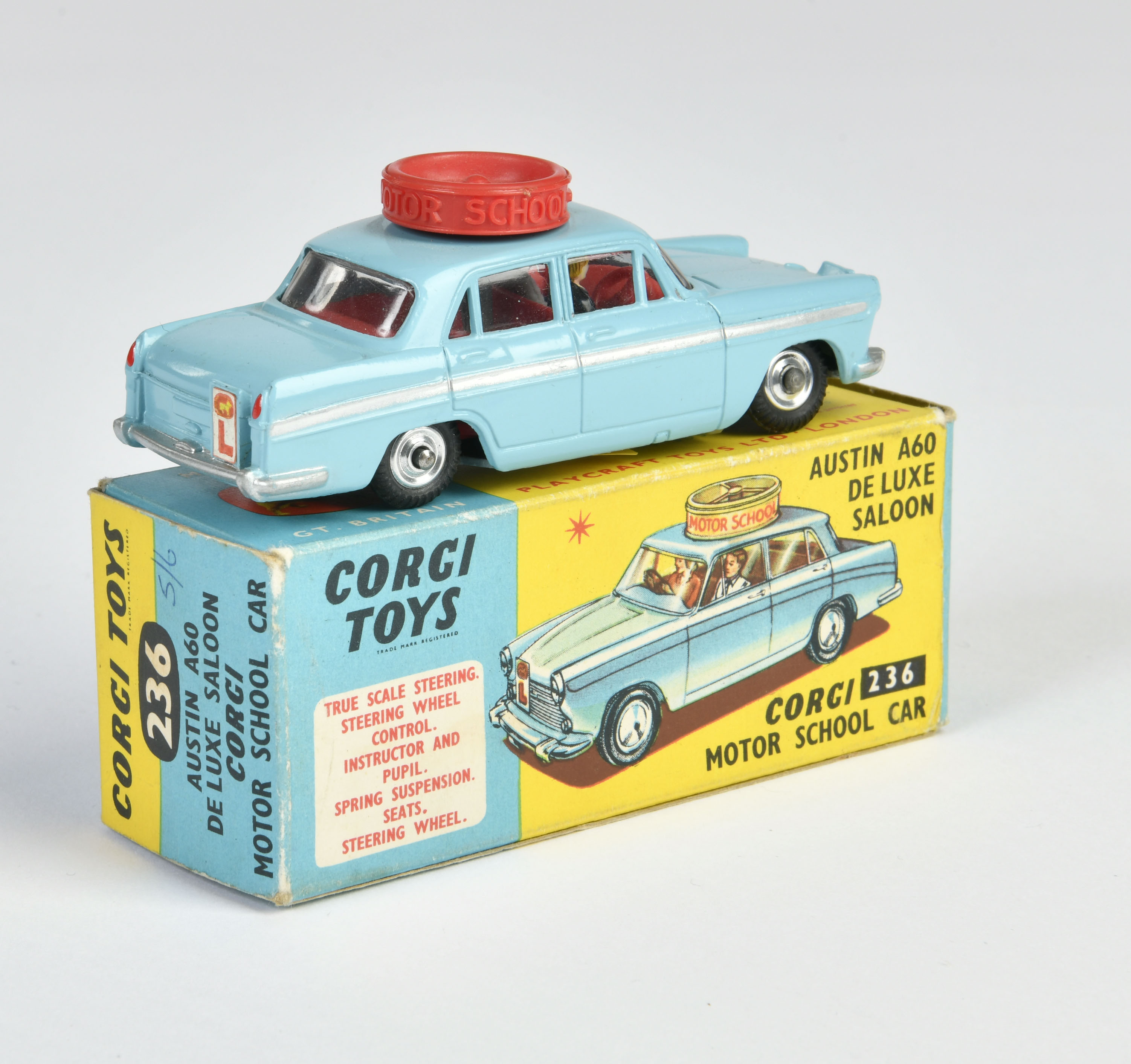 Corgi Toys, 236 Motor School Car, blue, England, 1:43, diecast, box C 1, C 1 - Image 2 of 2