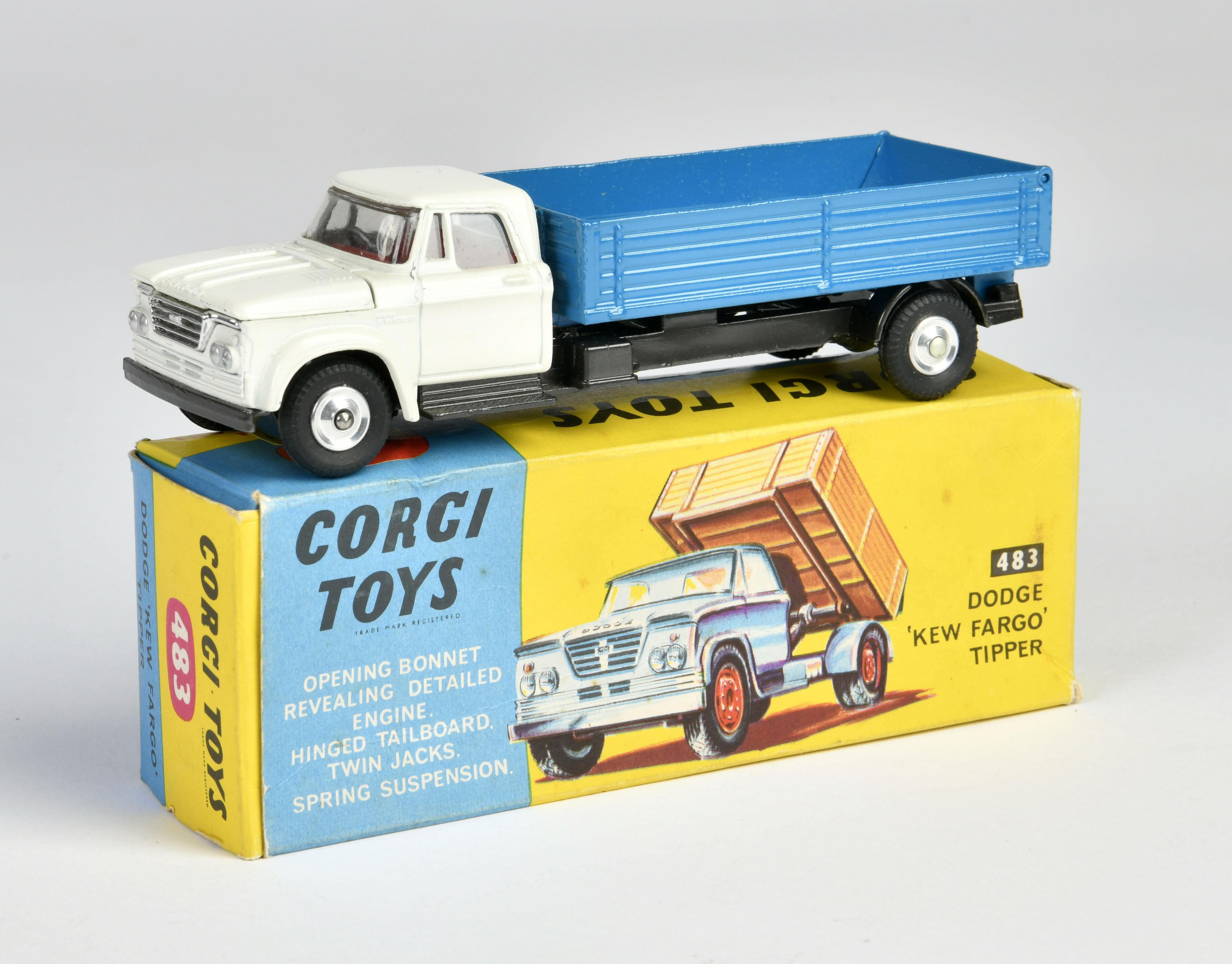 Corgi Toys, 483 Dodge Kew Fargo, blue/white, England, 1:43, diecast, box C 1, C 1