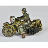Arnold, motorcycle A-754, Germany pw, 19 cm, tin, cw ok, paint d., gun loose, C 2-3