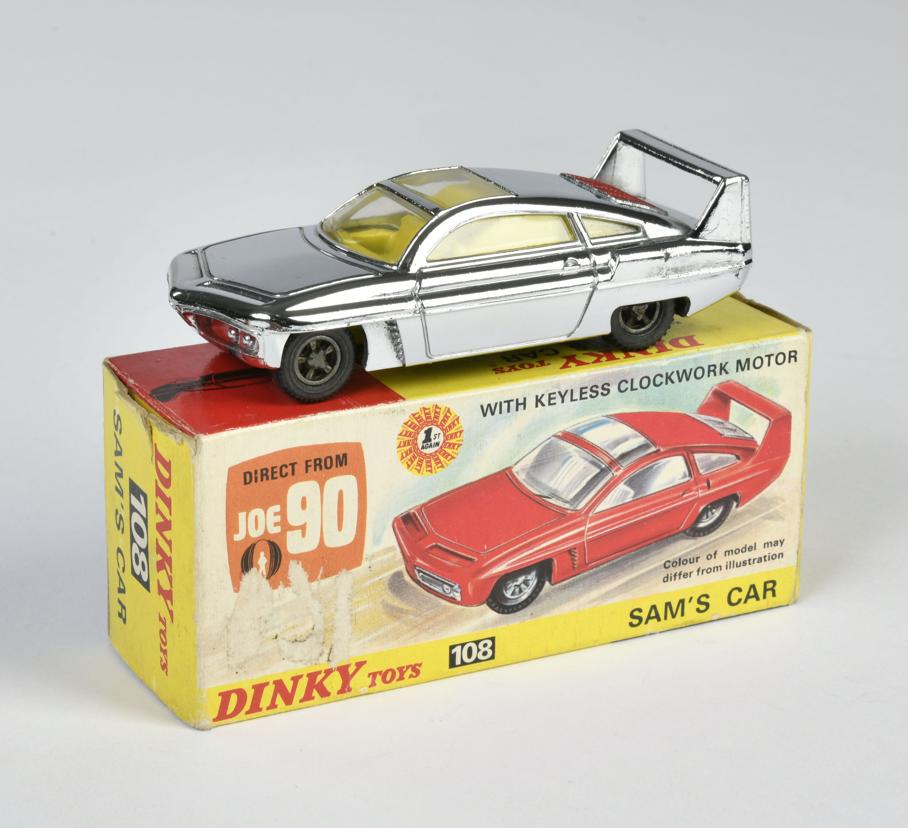 Dinky Toys, 108 Sam´s Car, silver, no interior display, box C 2, C 2
