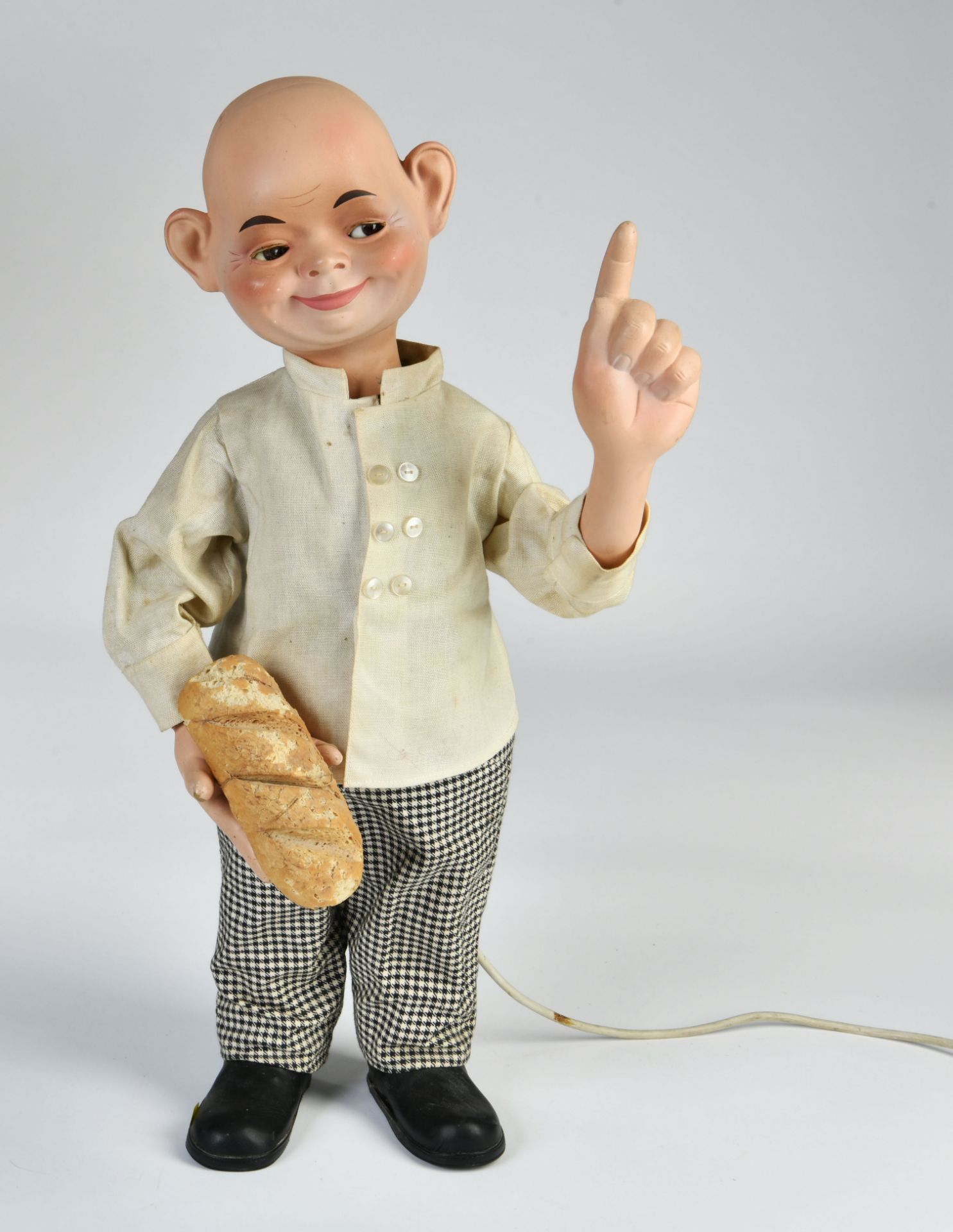 Advertising automaton "baker", bobblehead with limber eyes, 63 cm, electric drive ok, no shipping, Z